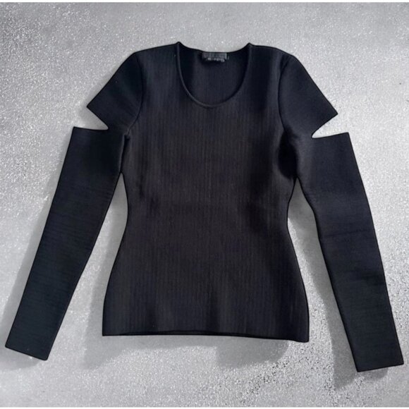 ALEXANDER WANG Black Cold Shoulder Sweater Top Size XS - Picture 1 of 8